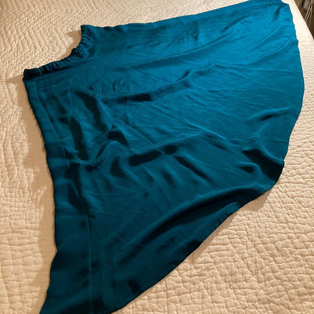 Turquoise SILK full skirt - Picture 3 of 5